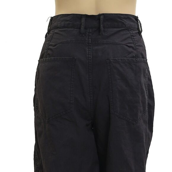 Free People High Waisted Straight-Leg Jeans Pants Black Cotton L-30 New 281591 - Picture 4 of 4